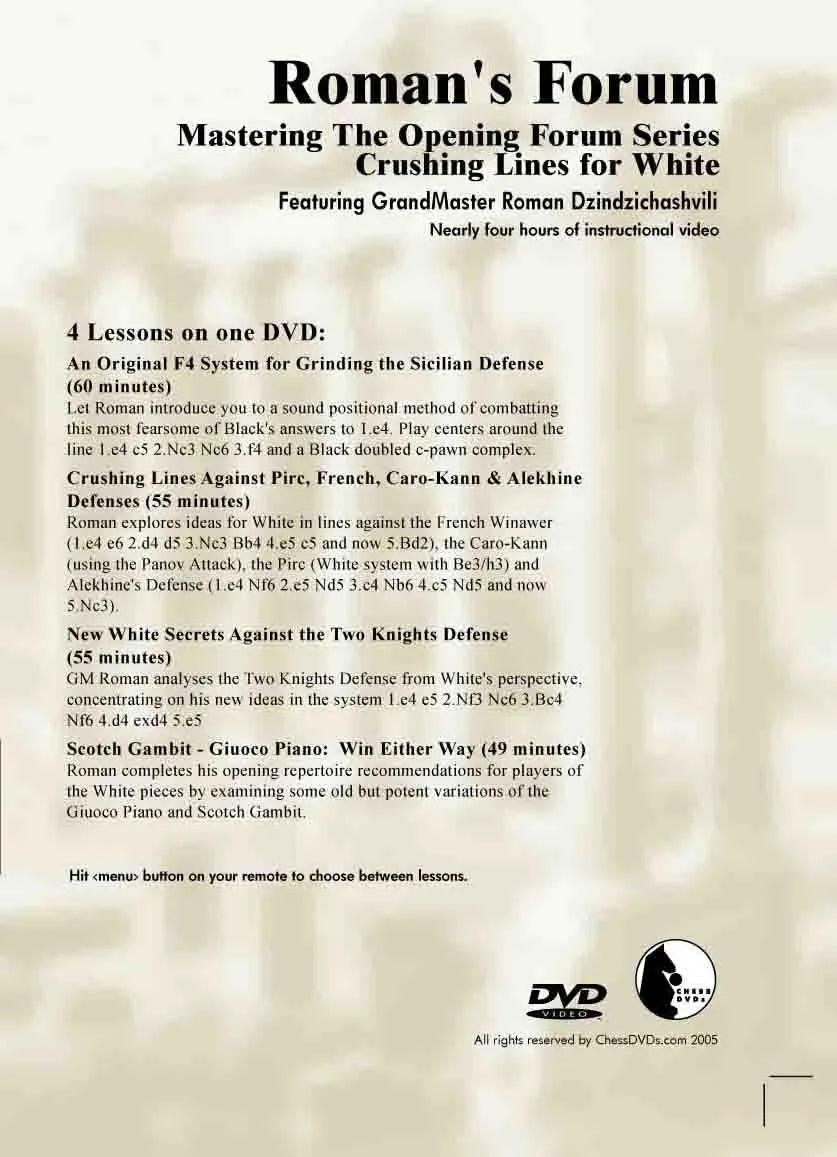 E-DVD ROMAN'S LAB - VOL 33 - Mastering The Opening Forum – House of ...