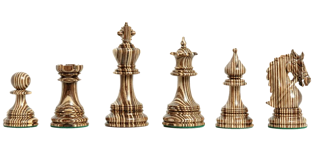 The Preston Series Luxury Chess Set - 4.4" King - Zebrano and Boxwood ...