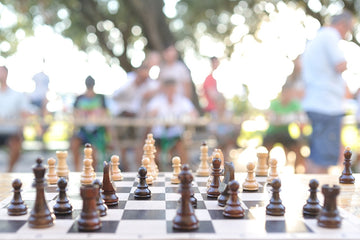 Chessboard in a Park Gathering