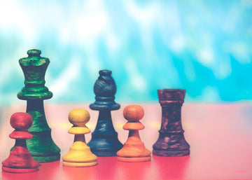 personalized colorful chess pieces