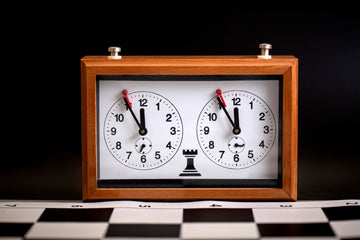 Wooden mechanical chess clock