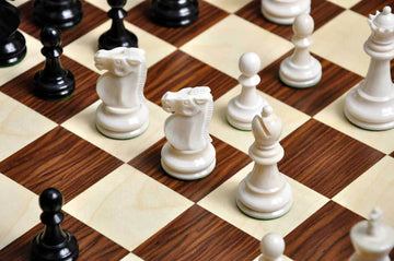 The Reykjavik II Series Bone Chess Pieces - 3.75