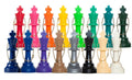 Plastic Chess Pieces Key Chains - Color King