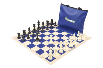 ChessKid Standard Chess Set Combination - Triple Weighted Regulation Pieces | Vinyl Chess Board | Standard Bag