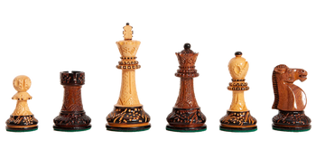 The Burnt Golden Rosewood Reykjavik II Series Chess Pieces - 3.75" King