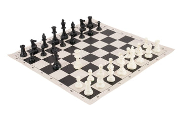 Regulation Tournament Chess Pieces and Chess Board Combo - SOLID PLASTIC