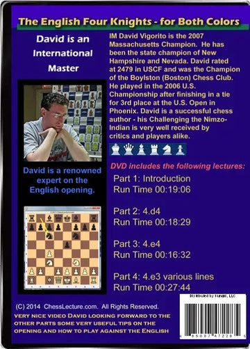 E-DVD The English Four Knights (2 DVDS) - Chess Lecture - Volume 73