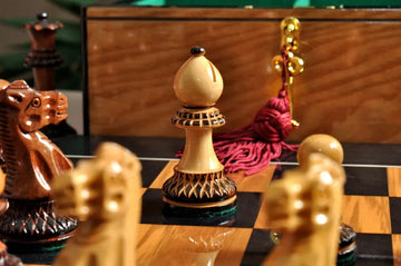 The Burnt Golden Rosewood Grandmaster Series Chess Pieces - 4.0