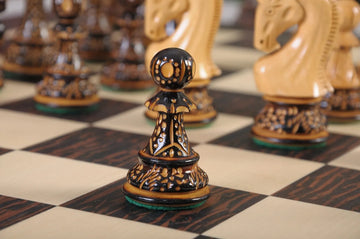 The Burnt Zagreb '59 Series Chess Pieces - 3.875