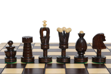 The Large King's Chess Set with Brass Inlay & Board