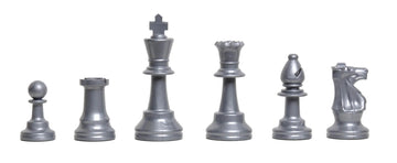 2 Player Chess Set Combination - Triple  Weighted Regulation Colored Chess Pieces & Regulation Vinyl Chess Board