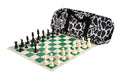 Deluxe Chess Set Combination and Triple Weighted Regulation Pieces | Vinyl Chess Board | Deluxe Bag