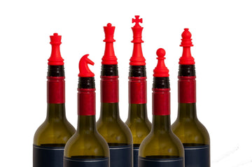 Set of Colored Wine Stopper Chess Pieces - 6 Pieces