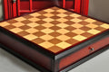 Walnut and Maple Antique Tiroir Chess Board with Storage Drawers - 2.25