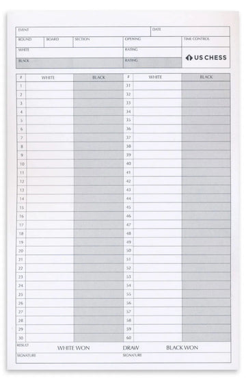 Chess Players Score Pad