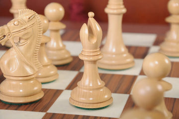 The Leicester Series Chess Set, Box, & Board Combination