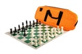 Deluxe Chess Set Combination and Single Weighted Regulation Pieces | Vinyl Chess Board | Deluxe Bag
