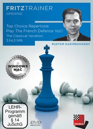 CLEARANCE - Top Choice Repertoire - Play The French Defence - Vol.1 - GM Rustam Kasimdzhanov