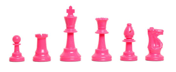 4 Player Chess Set Combination - Single Weighted Regulation Colored Chess Pieces & 4 Player Vinyl Chess Board