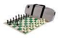 Deluxe Chess Set Combination and Triple Weighted Regulation Pieces | Vinyl Chess Board | Deluxe Bag