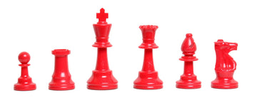 4 Player Chess Set Combination - Triple Weighted Regulation Colored Chess Pieces & 4 Player Vinyl Chess Board