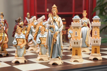 The Pyrenees Series Hand Painted Chess Pieces - From The Val Gardena Collection - 6.3