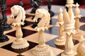 The Lund Anglo-Indian Reproduction Luxury Bone Chess Pieces - 4.75