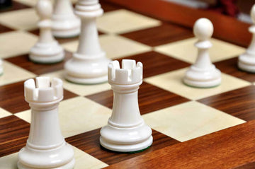 The Reykjavik II Series Bone Chess Pieces - 3.75