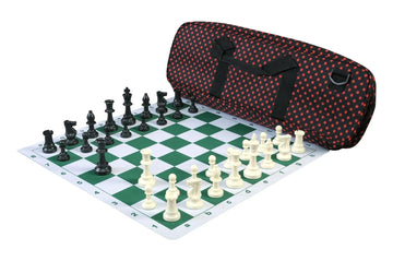 Deluxe Chess Set Combination and Single Weighted Regulation Pieces | Thin Mousepad Chess Board | Deluxe Bag