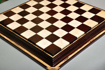 PRE-ORDER - Signature Contemporary Chess Board - AFRICAN PALISANDER  / BIRD'S EYE MAPLE - 2.5