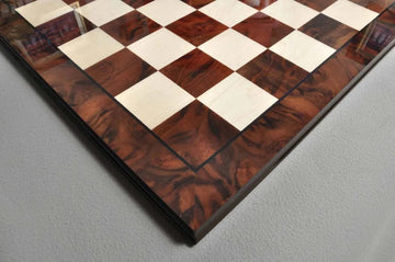 Walnut Burl & Maple Superior Traditional Chess Board - 2.5
