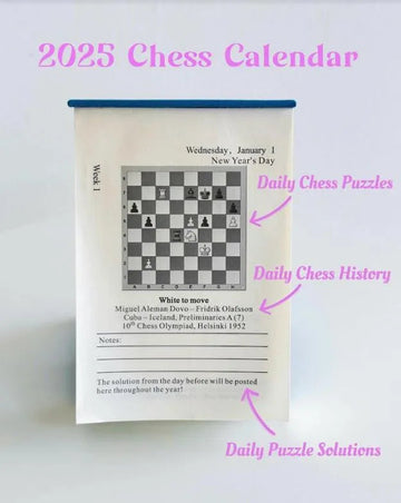 CLEARANCE - 2025 Chess Calendar by SILU Games