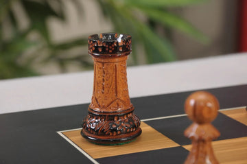 The Burnt Golden Rosewood Zagreb Series Chess Set, Box, & Satin Board Combination
