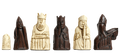 The Isle of Lewis Chess Pieces - 3.5" King - BROWN and NATURAL