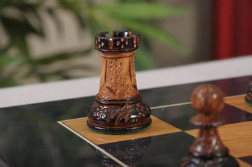 The Burnt Golden Rosewood Dubrovnik Series Chess Set, Box, & Gloss Board Combination