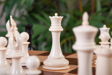 The Mammoth Ivory and Genuine Ebony Collector Series Luxury Chess Pieces - 4.4