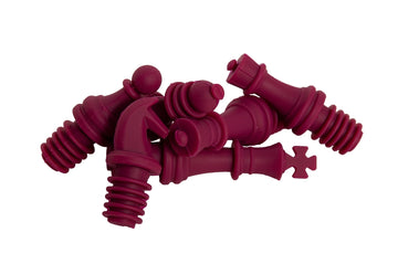 Set of Colored Wine Stopper Chess Pieces - 6 Pieces
