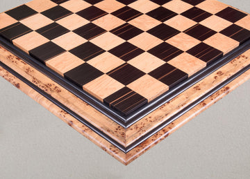 Signature Contemporary X Luxury Chess board - EBONY / BIRD'S EYE MAPLE - 2.5" Squares