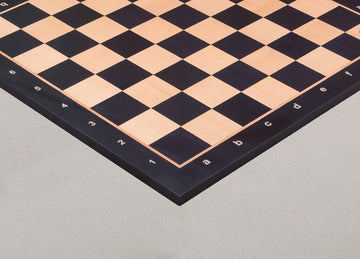 PROTOTYPE - Black Satin and Maple Wooden Tournament Chess Board - 2.25" Squares