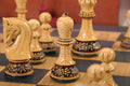 The Burnt Golden Rosewood Zagreb Series Chess Set, Box, & Satin Board Combination