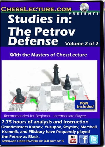 Studies in: The Petrov Defense - 2 DVDs - Chess Lecture - Volume 129