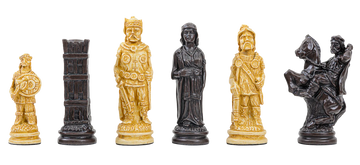 The Viking Series Chess Pieces - 4.4" King - Brown and Natural