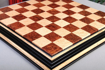 PRE-ORDER - Signature Contemporary Chess Board - VASTICOLA BURL  / BIRD'S EYE MAPLE - 2.5