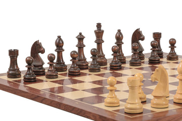 Rechapados Ferrer Chess Set and Mahogany Chess Board Combination