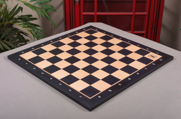 PROTOTYPE - Black Satin and Maple Wooden Tournament Chess Board - 2.25" Squares