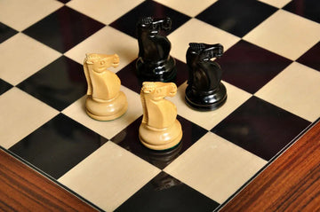 Black Anegre and Bird's Eye Maple Standard Traditional Chess Board