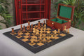 The Burnt Golden Rosewood Zagreb Series Chess Set, Box, & Satin Board Combination