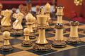 The Burnt Golden Rosewood Grandmaster Series Chess Set, Box, & Satin Board Combination