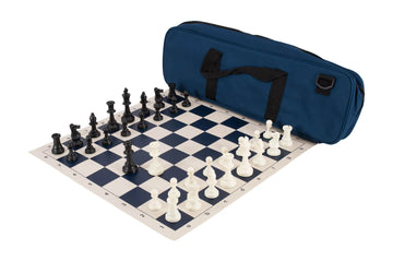 Deluxe Chess Set Combination and Single Weighted Regulation Pieces | Vinyl Chess Board | Deluxe Bag