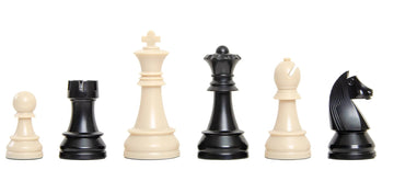 The German Series Triple Weighted Regulation Plastic Chess Pieces - 3.75" King